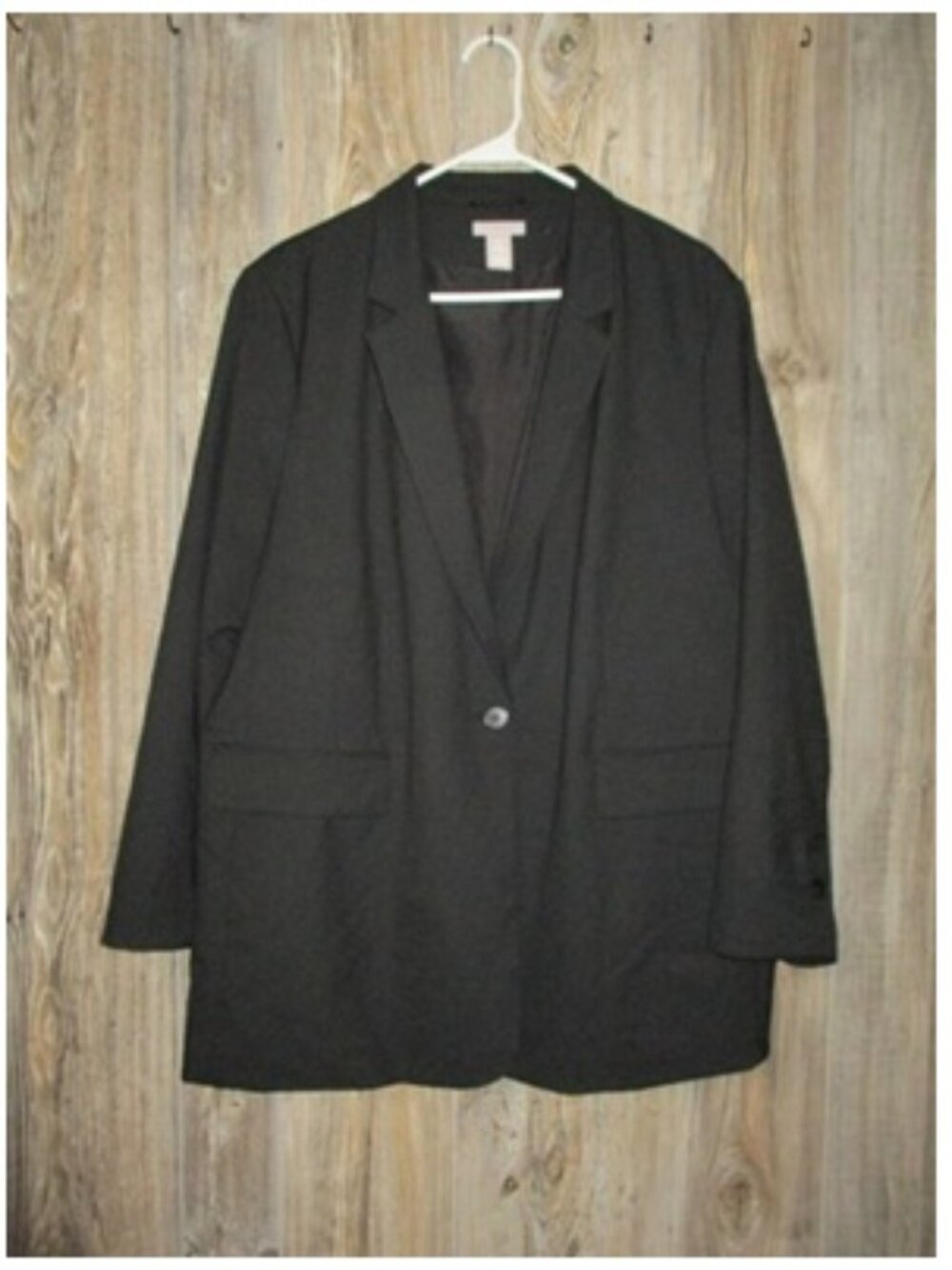 H&M Black Suit Jacket Blazer Womens Size XXL Career Office Solid